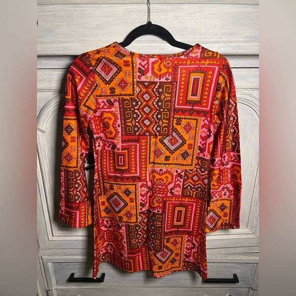 Vintage 60’s/70’s Abstract Mod Psychedelic Patchwork Mini Dress ACT I New York - Picture 5 of 6